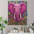thumbnail image 4 of Qisvanset Framed Canvas Wall Art, 12x16 Inch Pink Elephant Floral Boho Wildlife Home Decor, 4 of 5