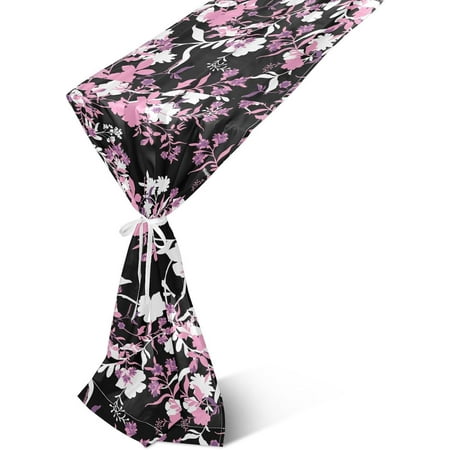 

Hyjoy Table Runner Flower Silhouette Machine Washable Non-Slip Farmhouse Table Runners for Dinner Party Holidays Home Decor 13 x 70 Inch