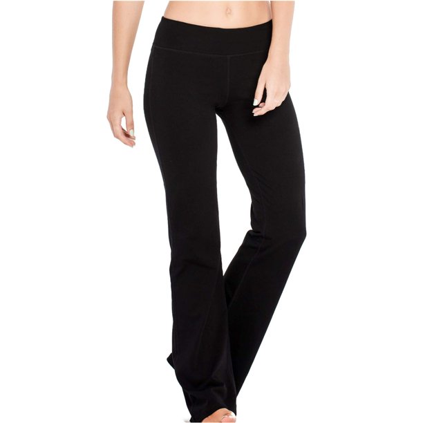 Houmous S-XXXL 29''31''33''35'' Entrepierna Pantalones de algodón con corte de bota para mujer Bolsillo interior (alto-35 Entrepierna-Negro XXL)
