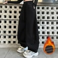 thumbnail image 2 of Ashirexll Girls Wide Leg Sweatpants Casual Pants Solid Color Loose Fitting Straight Cut Elastic Waist for 5-15 Year, 2 of 5