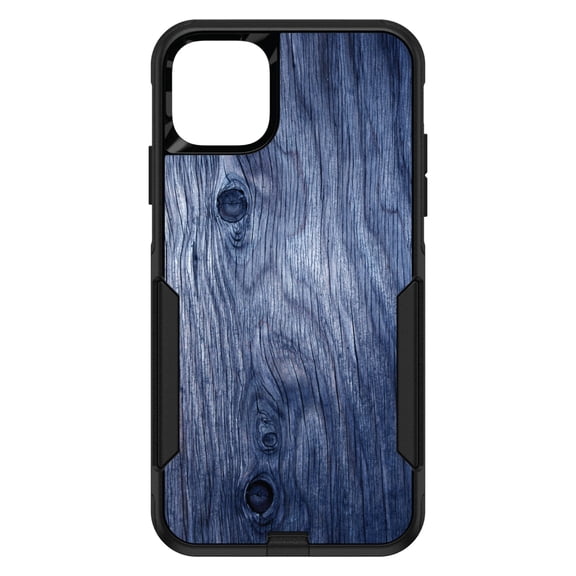 DistinctInk Custom SKIN / DECAL compatible with OtterBox Commuter for iPhone 11 Pro (5.8" Screen) - Dark Blue Weathered Wood Grain Print - Printed Wood Grain Image