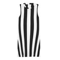 thumbnail image 3 of Black and White Vertical Stripes Spring Summer Dresses for Women Fashion T-shirt Dress Casual Sleeveless Loose Sundress with Pockets, 3 of 5