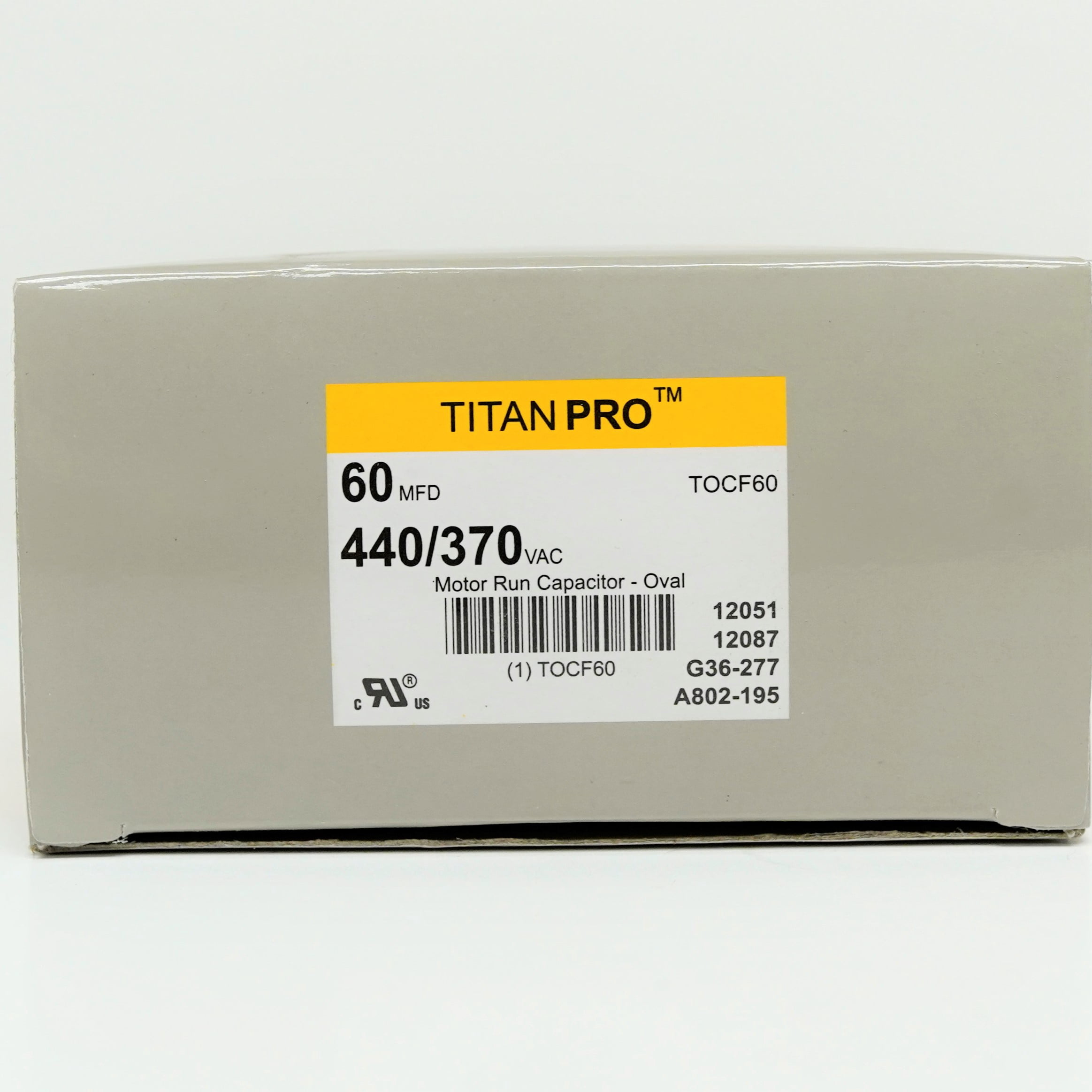 TitanPro TOCF60 HVAC Motor Run Oval Capacitor. 60 MFD/UF 440/370 Volts