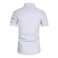 thumbnail image 2 of Men's Short Sleeve Dress Shirts Stretch Solid Slim Fit Casual Businss Button Down Shirt, 2 of 4