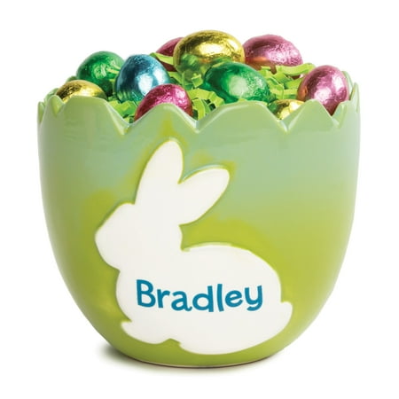 Egg Bowl - Green Ombre Cracked Egg Personalized Ceramic Bowl