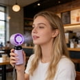 thumbnail image 6 of Portable Mini Handheld Fan With Ice Cooling,1-199 Speed USB Rechargeable Foldable Personal Fan For Travel, Office & Outdoor, Ultra-Portable(Purple), 6 of 9