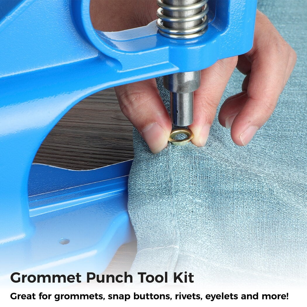 Hand Press Grommet Eyelet Puncher, Heavy Duty Hand Press Eyelet Grommet Machine Punch Tool Kit with 3000 Grommets for Banners Signs Clothing Curtains