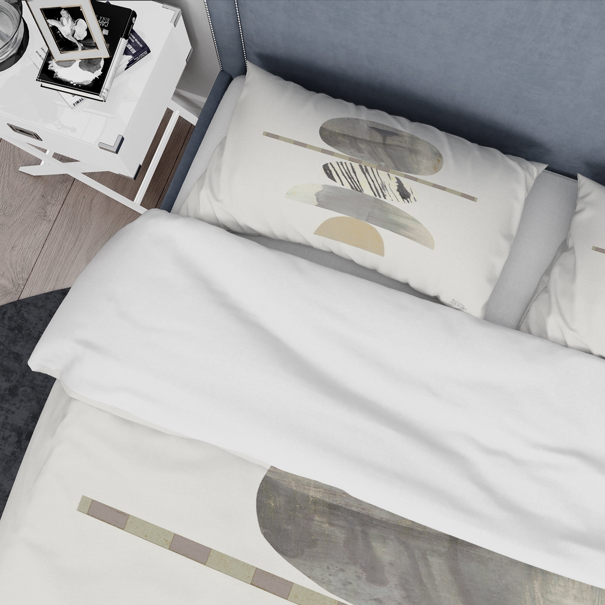 Designart 'Geometric Balance Neutral I' Geometric Duvet Cover Set