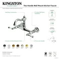 thumbnail image 7 of Kingston Brass KS3258BL Vintage Double-Handle Wall-Mount Bridge Kitchen Faucet, Brushed Nickel, 7 of 7