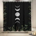 thumbnail image 5 of Moon Phase Shower Curtain Moonlit Goth Gothic Witch Witchy White Mysticism Celestial with Red Floral Leaves Plants Design Bathroom 72x72 Inch Polyester Fabric Waterproof 12 Pack Hooks, 5 of 5