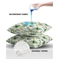 thumbnail image 4 of Pack of 2 Outdoor Pillow Covers, Watercolor Green Tropical Plant Plam Tree Leaves Waterproof Square Throw Pillowcase Cushion Decorative Pillow Covers for Couch Patio Tent, 24x24 in, 4 of 6