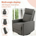 thumbnail image 5 of EDX Swivel Glider Rocker Recliner Chair with Adjustable Backrest and Footrest for Nursery Living Room Bedroom, Grey, 5 of 8