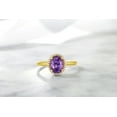 thumbnail image 5 of Gem Stone King 10K Yellow Gold Purple Amethyst and Diamond Women Engagement Ring (1.00 Cttw, Oval 8X6MM, Gemstone Birthstone, Available in Size 5, 6, 7, 8, 9), 5 of 6