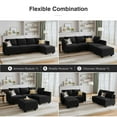 thumbnail image 2 of HONBAY Canapé Sectionnel Moderne en Velours avec Sièges de Rangement, Sofa en L, Noir, 2 of 5