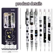 Cute Black Cat Stationery Set Cat Gifts Including Sticky Notes,Mechanical Pencils,Eraser,Notebook,Stickers etc Kawaii Birthday Christmas Gifts