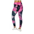 thumbnail image 2 of 9 Crowns Women's Dulce Tik Tok TR Tie Dye High Waist Butt Leggings (Magenta/Black, Large/X-Large), 2 of 2