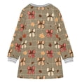 thumbnail image 6 of Girls' long-sleeved dress Plaid Bowknot Leaves Pattern Girls' A-line dress with ribbed cuffs Soft and comfortable, 6 of 6