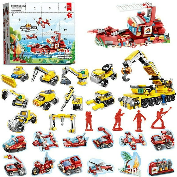 Christmas Advent Calendar Box DIY Building Blocks Toy Sea Animal Insects car Building Bricks Model for Kids Countdown Xmas Gift