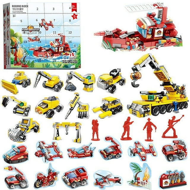 Christmas Advent Calendar Box DIY Building Blocks Toy Sea Animal Insects car Building Bricks Model for Kids Countdown Xmas Gift