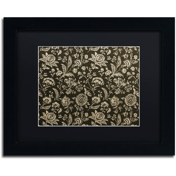 Trademark Fine Art "Toile Fabrics VIII" Canvas Art by Color Bakery Black Matte, Black Frame