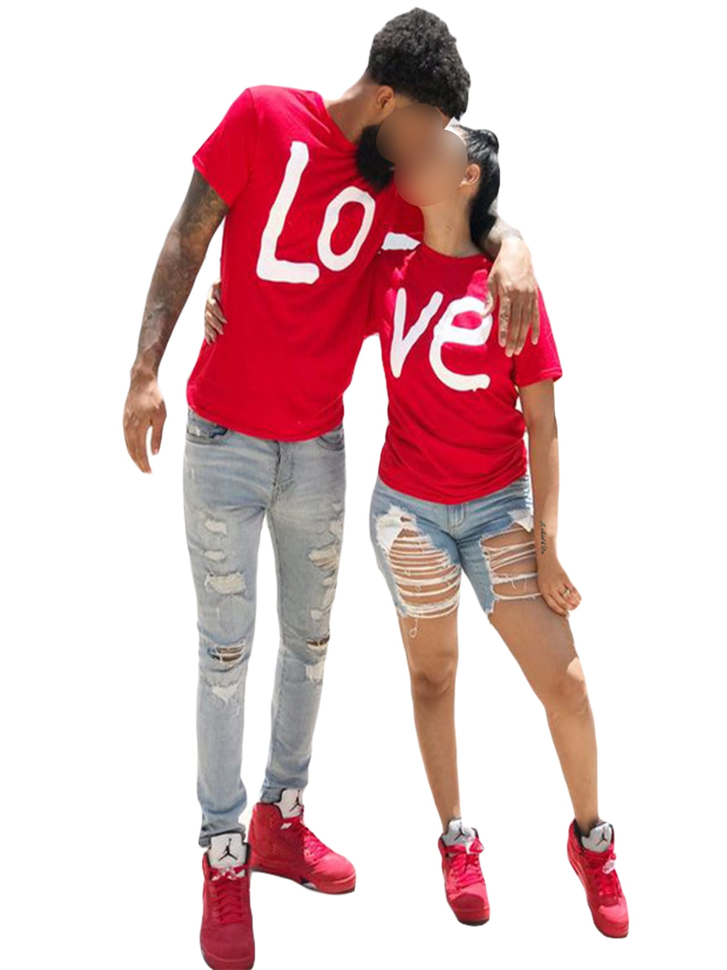 Unisex Valentines Day Oversized Cute Love Printed Wedding Matching Couple Shirts for Women Tops Blouses T-Shirts Tee