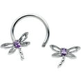 thumbnail image 2 of Body Candy 16G 316L Stainless Steel Horseshoe Circular Barbell Open Dragonfly Earring Cartilage Septum Ring 3/8, 2 of 7