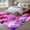 DeepPink Purple, variant on Area Rug for Living Room, Spring Floral Non-Slip Indoor Large Carpet for Bedroom/Dining Room, Watercolor Flowers Leaves Vintage Washable Low-Profile Rectangle Floor Runner Rugs - 5 x 8 Ft