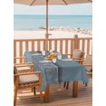 thumbnail image 2 of Outdoor Tablecloth with Umbrella Hole for Patio/Picnic/Party/Camping, Boho Blue Flower Waterproof Table Cloth Rectangle Table Cover Washable, Abstract Bohemia Pesley Floral (54"x 80"), 2 of 8