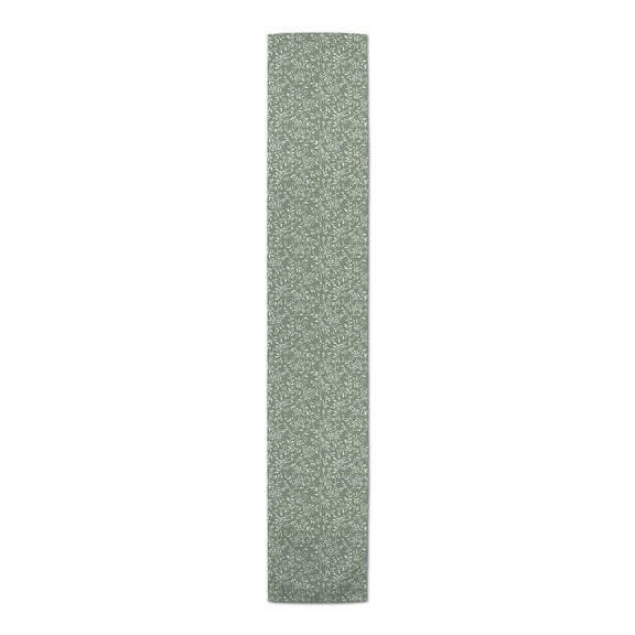 Creative Products Delicate Floral Pattern Sage Green 16x72 Poly Twill Table Runner