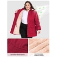 thumbnail image 6 of Soularge Women's Plus Size Winter Coat Warm Thicken Cotton Jacket with Hood Red 2X, 6 of 10