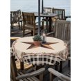 thumbnail image 2 of Outdoor Tablecloths with Umbrella Hole & Zipper, Western Texas Star Retro Round Tablecloths 60 Inch, Rustic Vintage Berry Black Beige Plaid Waterproof Table Cloth, Patio/Pool/Picnic Table Covers, 2 of 8