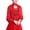Red, variant on Women Elegant Side Split Long Sleeve Wedding Shawl Cape Halter Neck Chiffon Shrug Capelet Open Front Backless Floral Lace Bridal Jacket Bolero