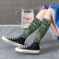 thumbnail image 6 of Picia Women Crew Soft Moisture-wicking Socks Green Snakeskin Pattern Design Cotton Socks, One Size fit All, 6 of 9