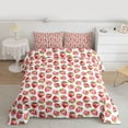 thumbnail image 2 of Homewish Sweet Strawberry Queen Comforter Set,Cute Cartoon Fruit Bedding Sets,Red White Bedding Comforter Set For Kids,Luxury Bedroom Decor Reversible,3pcs, 2 of 8