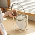 thumbnail image 3 of WRKEKC Clearance Countertop Dish Drainer Rack for Kitchen, Iron Pot Lid Organizer with Hollow Base, Rustproof Plate Drying Rack, 2 Sizes for Utensils Bowls Storage, 3 of 6