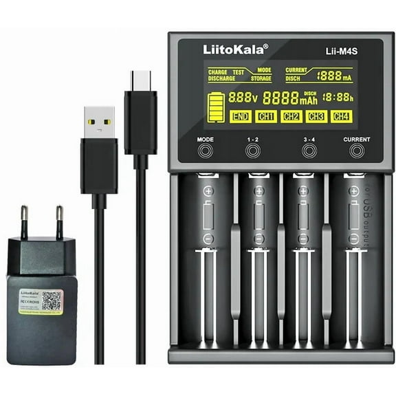 LiitokalaLii-M4S Charger 18650 21700 AA AAA C Charger LCD Display