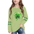 thumbnail image 1 of Blusas y camisas de manga larga con cuello redondo, moda del Día de San Patricio, blusa informal con estampado bonito de manga larga para niños y niñas., 1 of 5