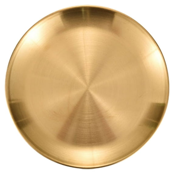 RENACLIPY Golden Stainless Steel Food Plate for Home Use Dinner Serving Tray