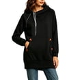 thumbnail image 2 of Busydd Womens Fall Dresses with Front Pocket Fashion Solid Color Hoodie Dress Casual Comfy Drawstring Long Sleeve Dress L, 2 of 6
