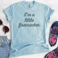 thumbnail image 2 of I'm A Little Firecracker T-shirt, Unisex Women's Men's Shirt, July 4th Shirt, Patriotic Shirt, Heather Light Blue, Medium, 2 of 6