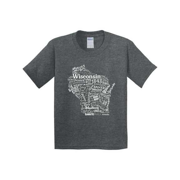 Inktastic Wisconsin State Word Salad Youth T-Shirt