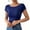 Navy, variant on Women's Summer Scoop Neck T-Shirt, Solid Short Sleeve Open Back Slim Fit Casual Basic Tee, Form Fitting U-Back Crop Top Black,Navy,White,Coffee XS,S,M,L,XL