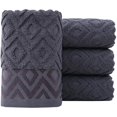 thumbnail image 1 of wonima44 Pidada Hand Towels Set of 4 Diamond Pattern 100% Cotton Absorbent Soft Decorative Towel for Bathroom (Grey), 1 of 1