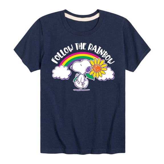 Peanuts - Follow The Rainbow - Youth Short Sleeve Tee
