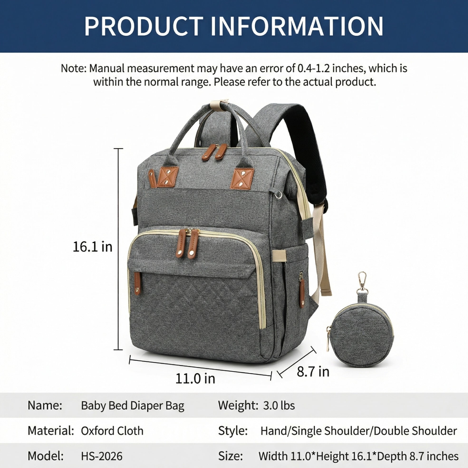 Baby diaper bag, backpack style diaper bag, baby travel bag, multi-functional waterproof baby bag with USB charging port and stroller straps,(Geay).