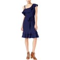thumbnail image 1 of maison Jules Vestido de cóctel con un hombro para mujer, azul, mediano, 1 of 2