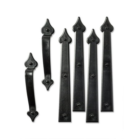 Access Garage Doors 452-07 Magnetic Garage Door Handle/Hinge Decorative Accent Set Carriage House (6 Piece), Made of injection-molded, UV-stable ABS with Neodymium (Rare Earth).., By Creative Hardware ()