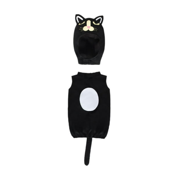 Disfraz de gato para Halloween, mono para niño, fiesta, cumpleaños, actuación, mascarada 71 cm de longitud