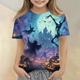 thumbnail image 4 of Abcomgle Halloween Shirts for Kids Girls Spooky Gothic Style Graphic T Shirts for Girls Crewneck Short Sleeve Shirts for Kids Girls Fall Funny Summer Halloween Top for Girls, 4 of 4