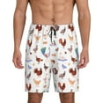 thumbnail image 1 of Balery Farm Birds Goose Pantalones cortos de pijama de punto de algodón para hombre con cinturilla y bolsillos-Large, 1 of 6